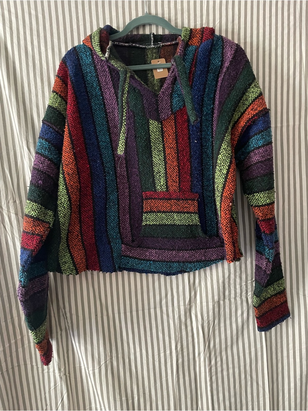 Colorful semi-cropped Striped Baja Hoodie